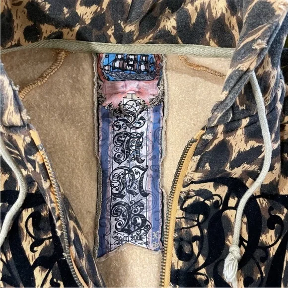 L.A.M.B. Hoodie Jacket Leopard Lamb Cheetah Print Bomber Gwen Stefani No Doubt - Picture 5 of 13